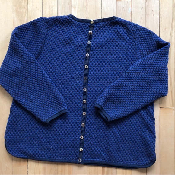 SOLD - Mansted Textured Blue Button-Back Sweater - Picture 2 of 4